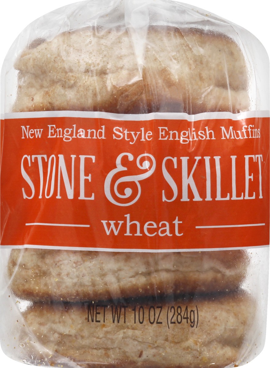 slide 10 of 13, Stone & Skillet Wheat English Muffins, 10 oz