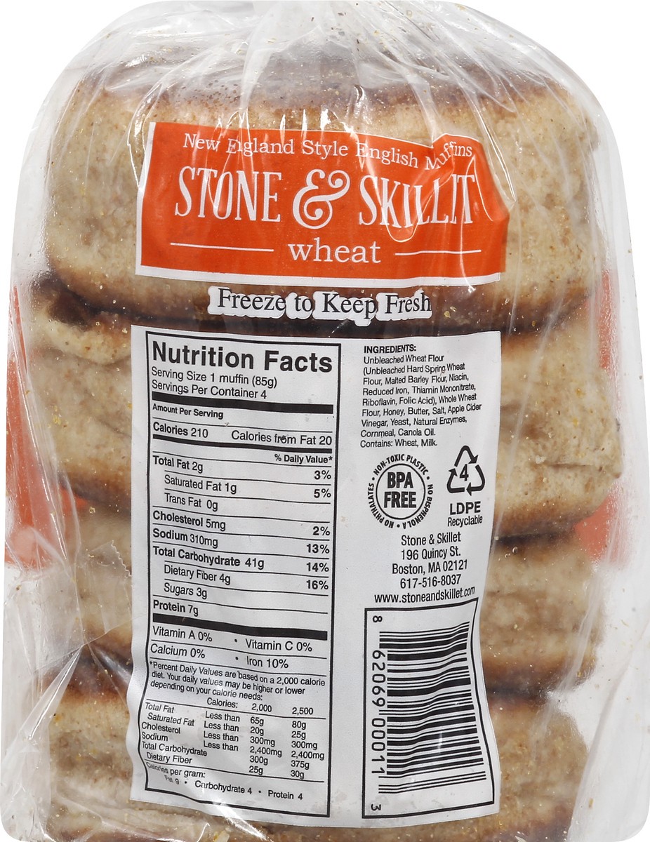 slide 9 of 13, Stone & Skillet Wheat English Muffins, 10 oz
