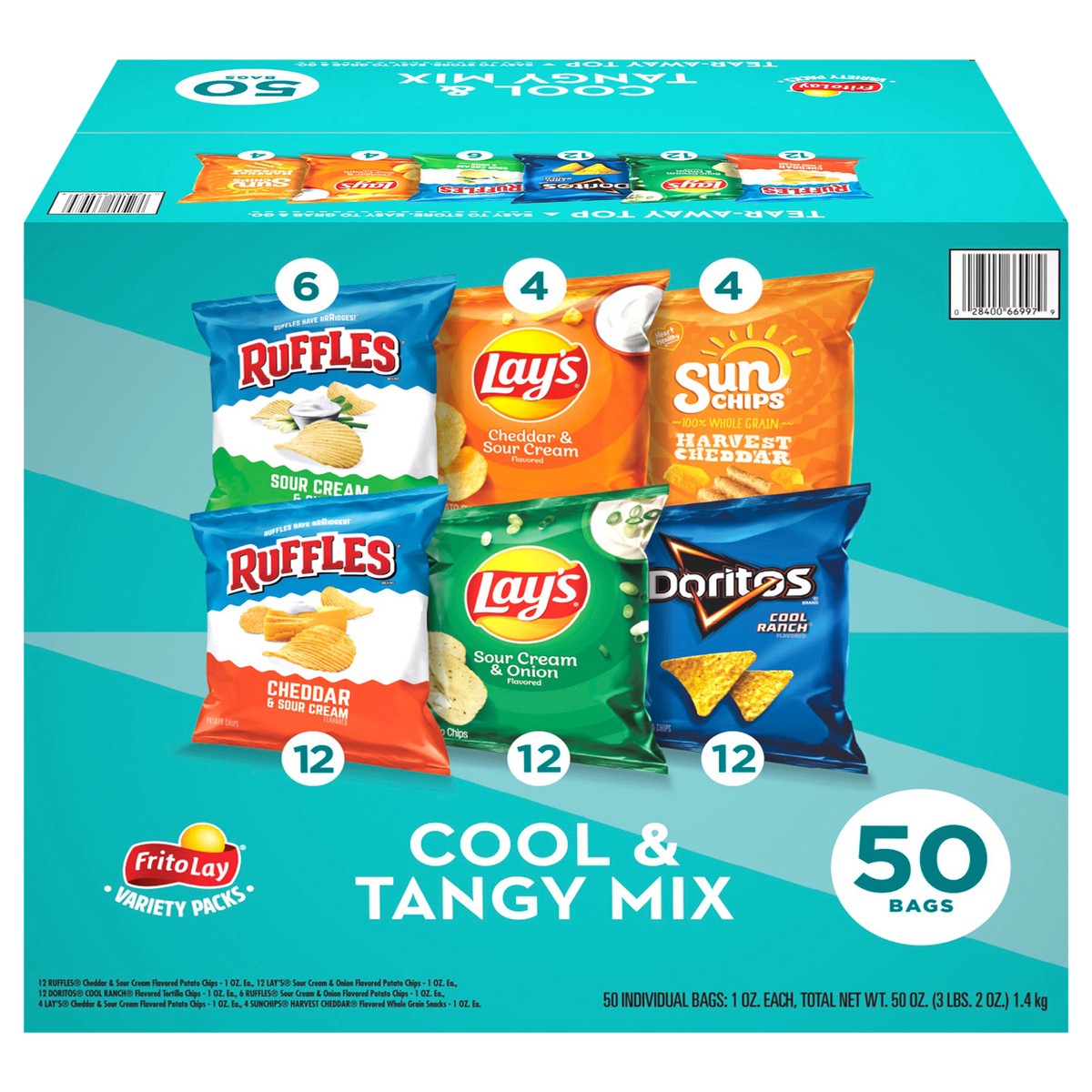 slide 4 of 4, Frito-Lay Snacks Cool & Tangy Mix Variety 1 Oz 50 Count, 50 ct