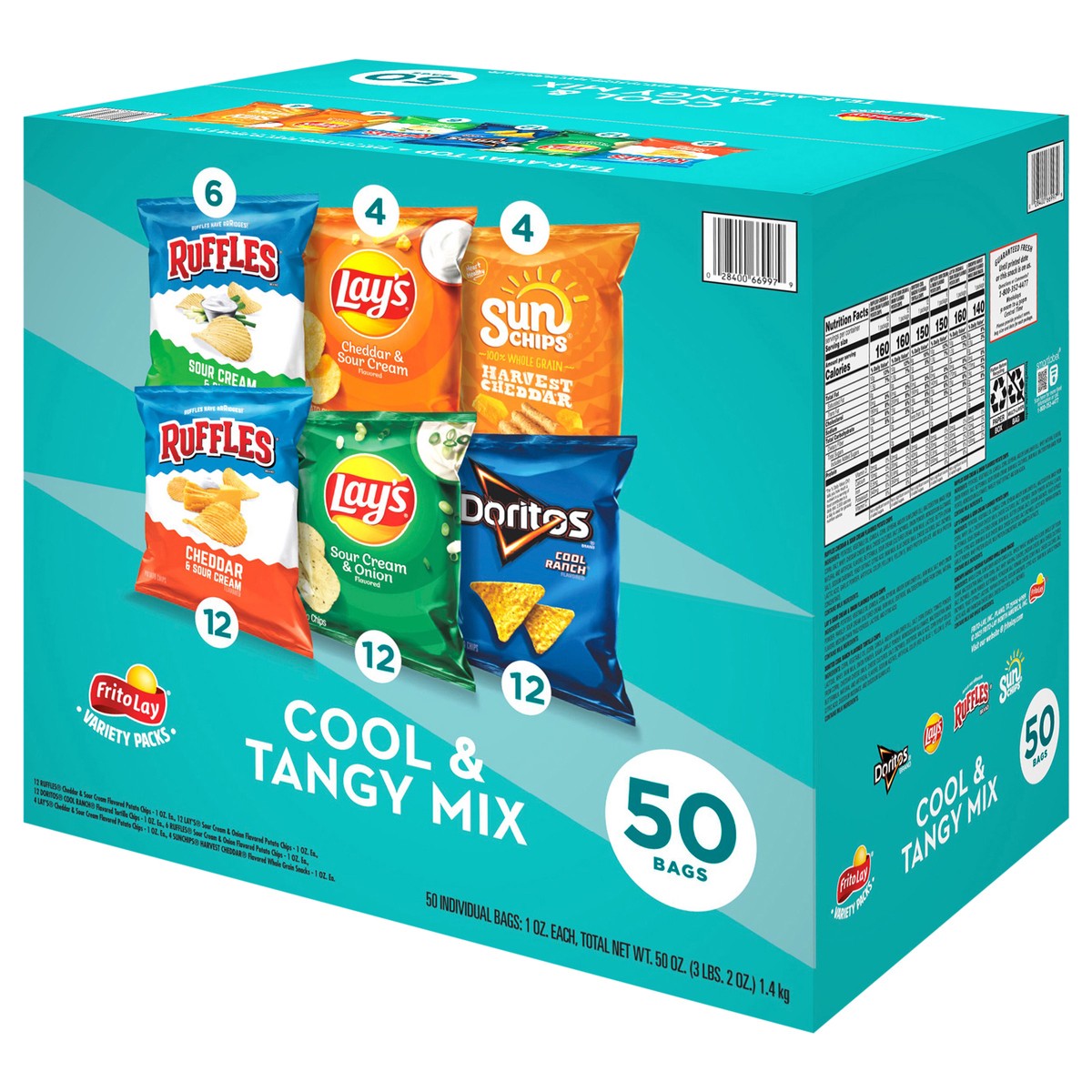 slide 3 of 4, Frito-Lay Snacks Cool & Tangy Mix Variety 1 Oz 50 Count, 50 ct