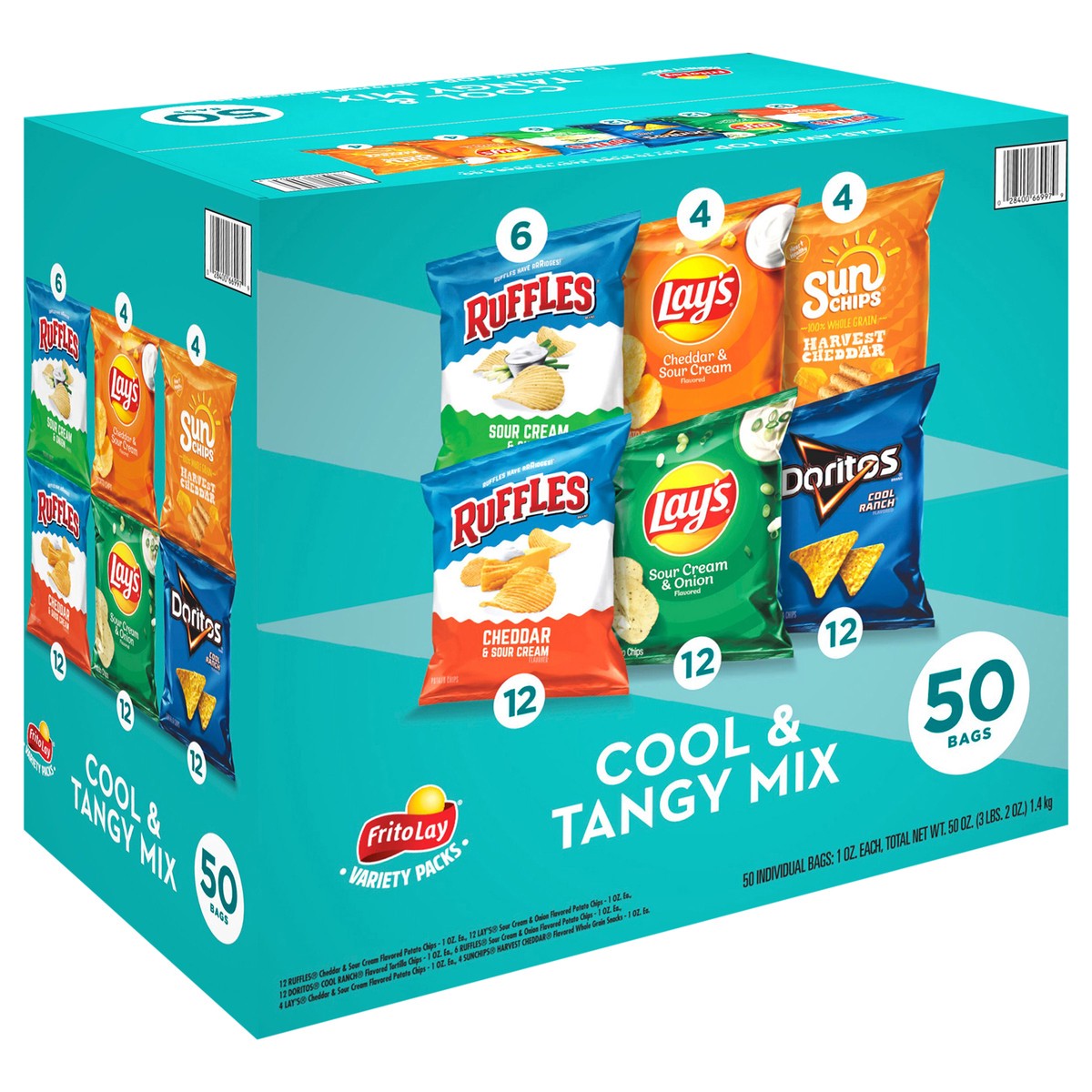slide 2 of 4, Frito-Lay Snacks Cool & Tangy Mix Variety 1 Oz 50 Count, 50 ct