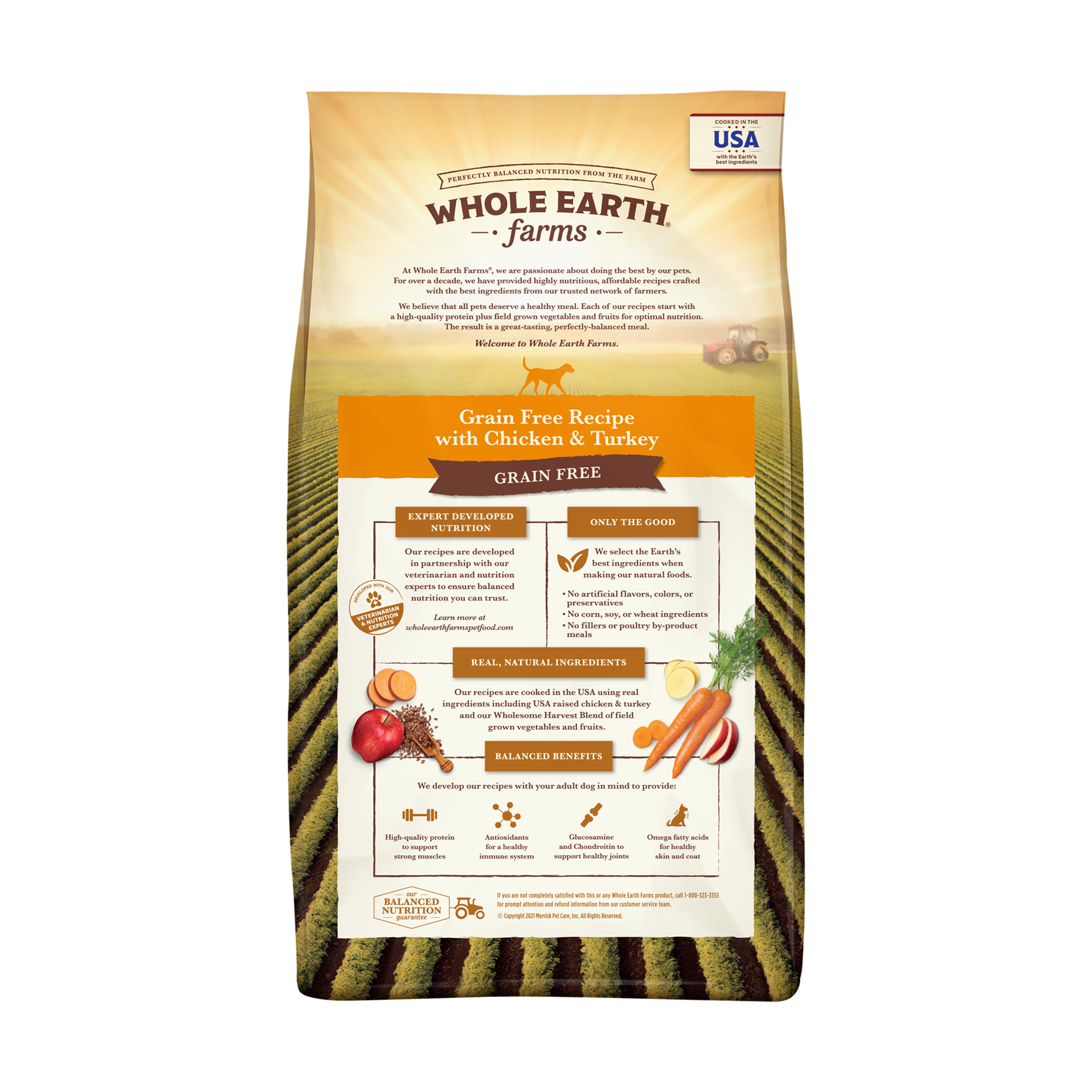 slide 2 of 4, Whole Earth Farms Grain Free Dog Food, Chicken and Turkey Recipe, Dry Dog Food - 4 lb Bag, 4 lb