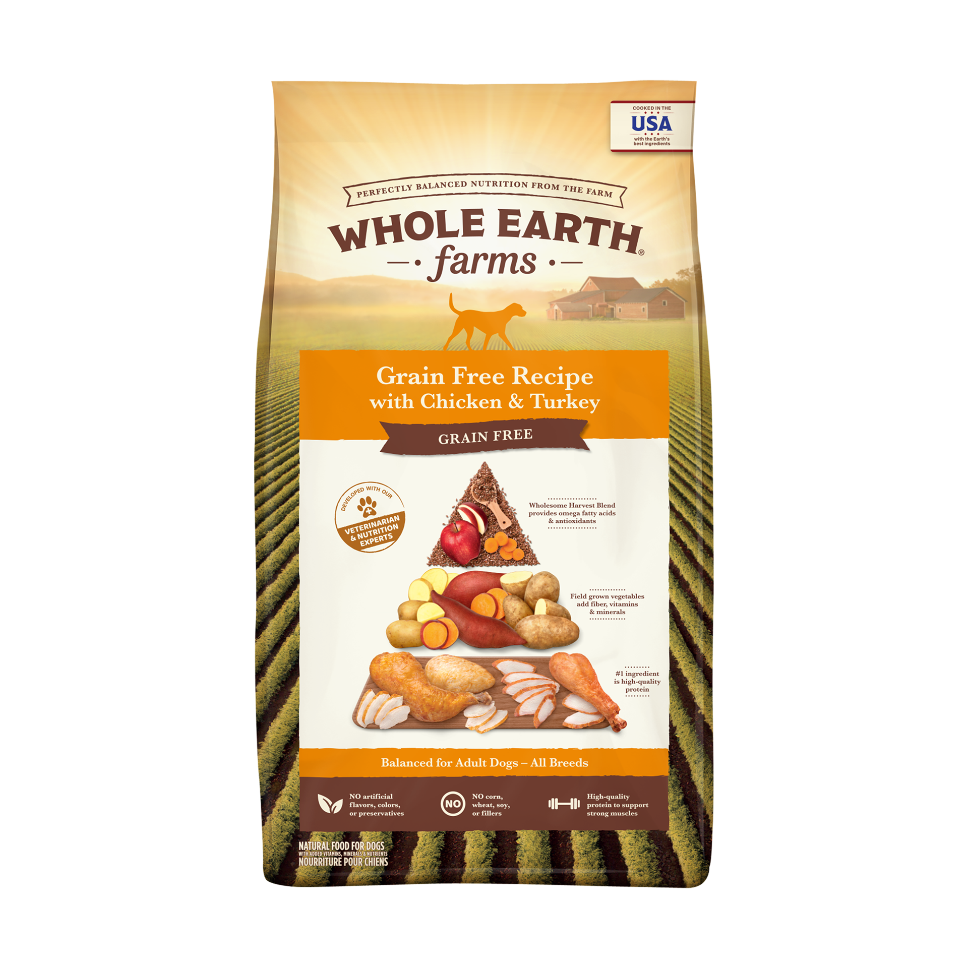 slide 1 of 4, Whole Earth Farms Grain Free Dog Food, Chicken and Turkey Recipe, Dry Dog Food - 4 lb Bag, 4 lb