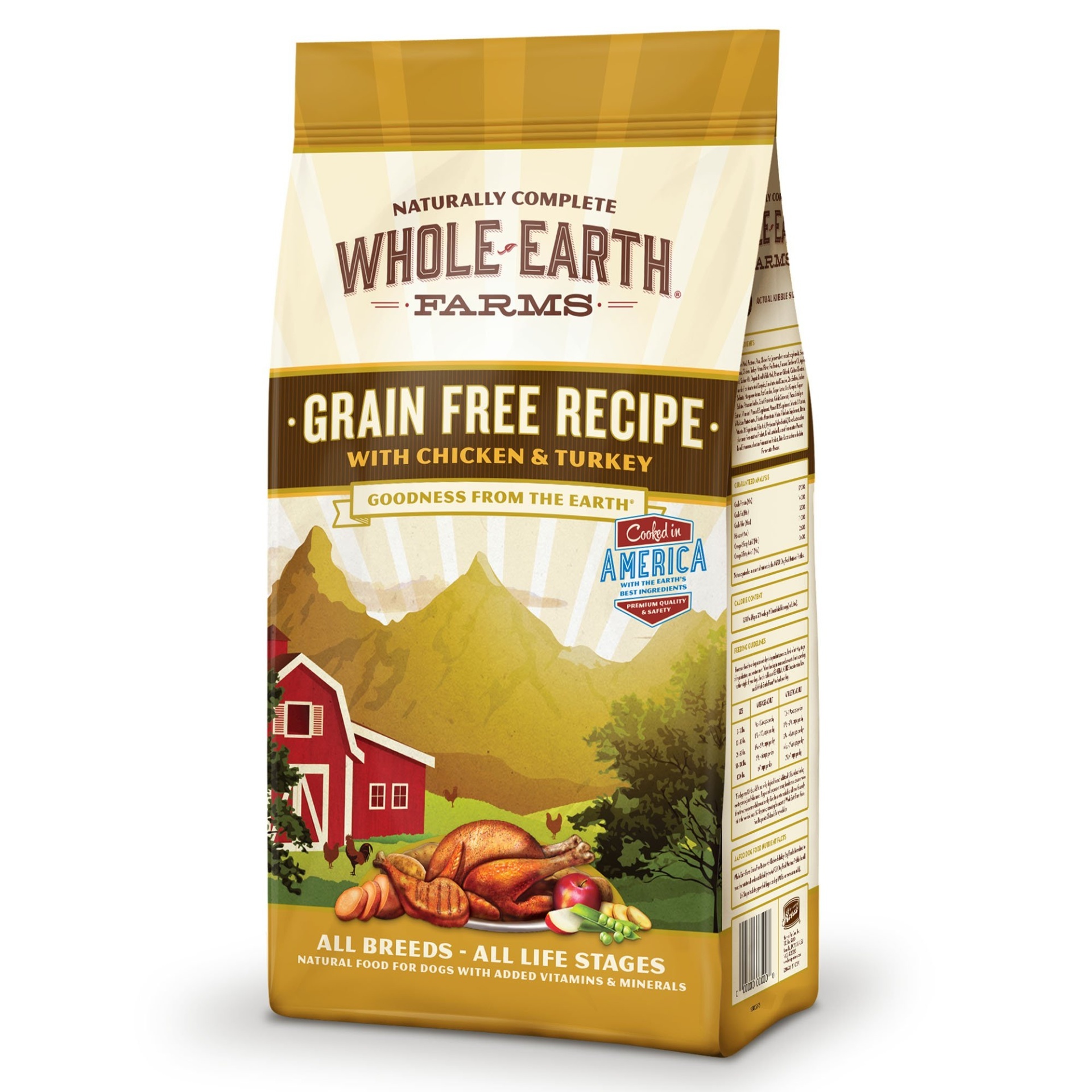 slide 1 of 1, Whole Earth Farms Grain Free Recipe with Chicken & Turkey Dry Dog Food, 4 lb