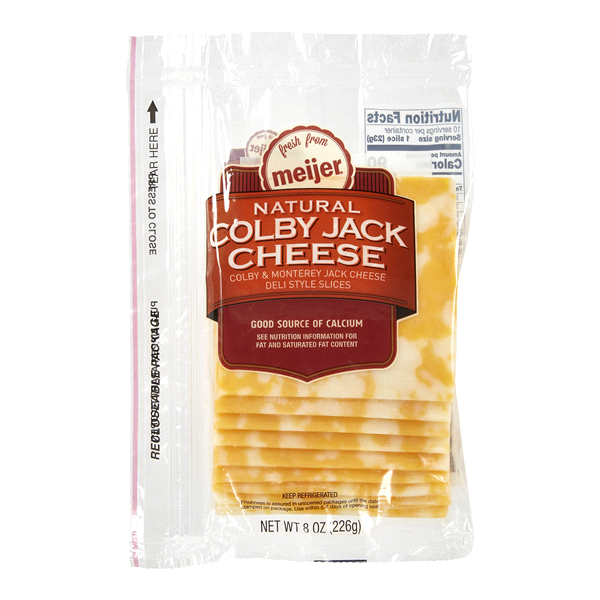 slide 1 of 1, Fresh from Meijer Colby Jack Cheese Slices, 8 oz