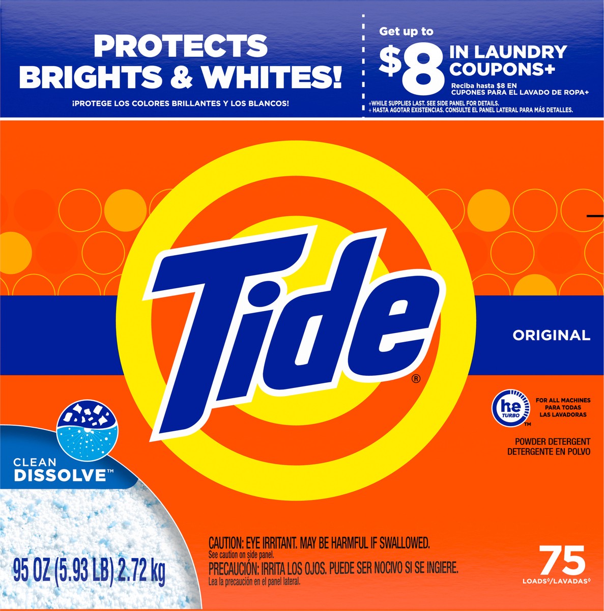 slide 2 of 3, Tide Powder Laundry Detergent, Original, 75 loads, 95 oz, 95 oz