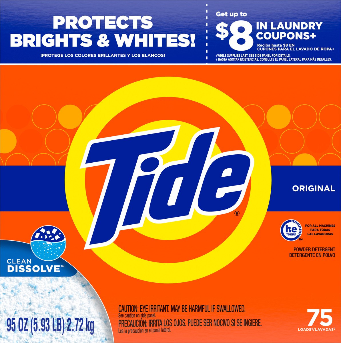 slide 3 of 3, Tide Powder Laundry Detergent, Original, 75 loads, 95 oz, 95 oz