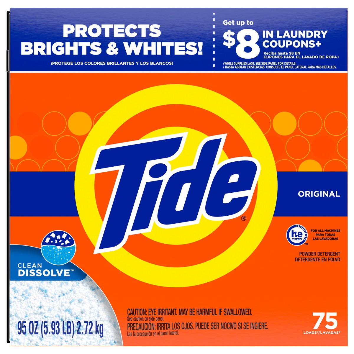 slide 1 of 3, Tide Powder Laundry Detergent, Original, 75 loads, 95 oz, 95 oz