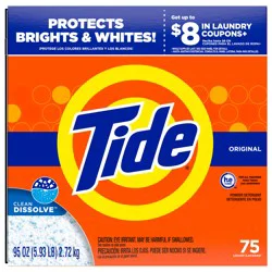 Tide Powder Laundry Detergent, Original, 75 loads, 95 oz