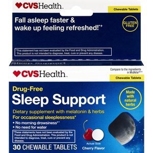 slide 1 of 1, CVS Health Natural Sleep Aid Chewable Tablets, Cherry, 30 Ct, 1 ct