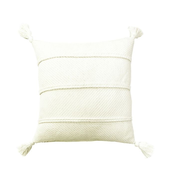 slide 1 of 1, Bee & Willow Home Braids and Tassels Square Throw Pillow - Coco Milk, 1 ct