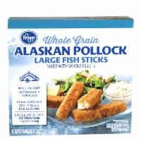 slide 1 of 1, Kroger Whole Grain Alaskan Pollock Large Fish Sticks, 16 oz