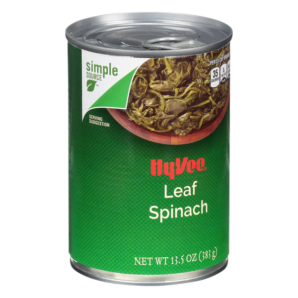 slide 1 of 1, Hy-Vee Spinach, Leaf, 13.5 oz