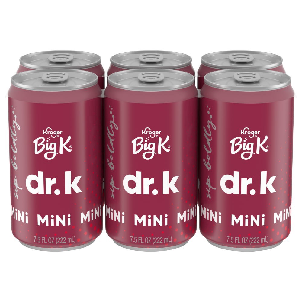 slide 1 of 4, Kroger Big K Dr K Mini Cans - 6 ct; 7.5 fl oz, 6 ct; 7.5 fl oz