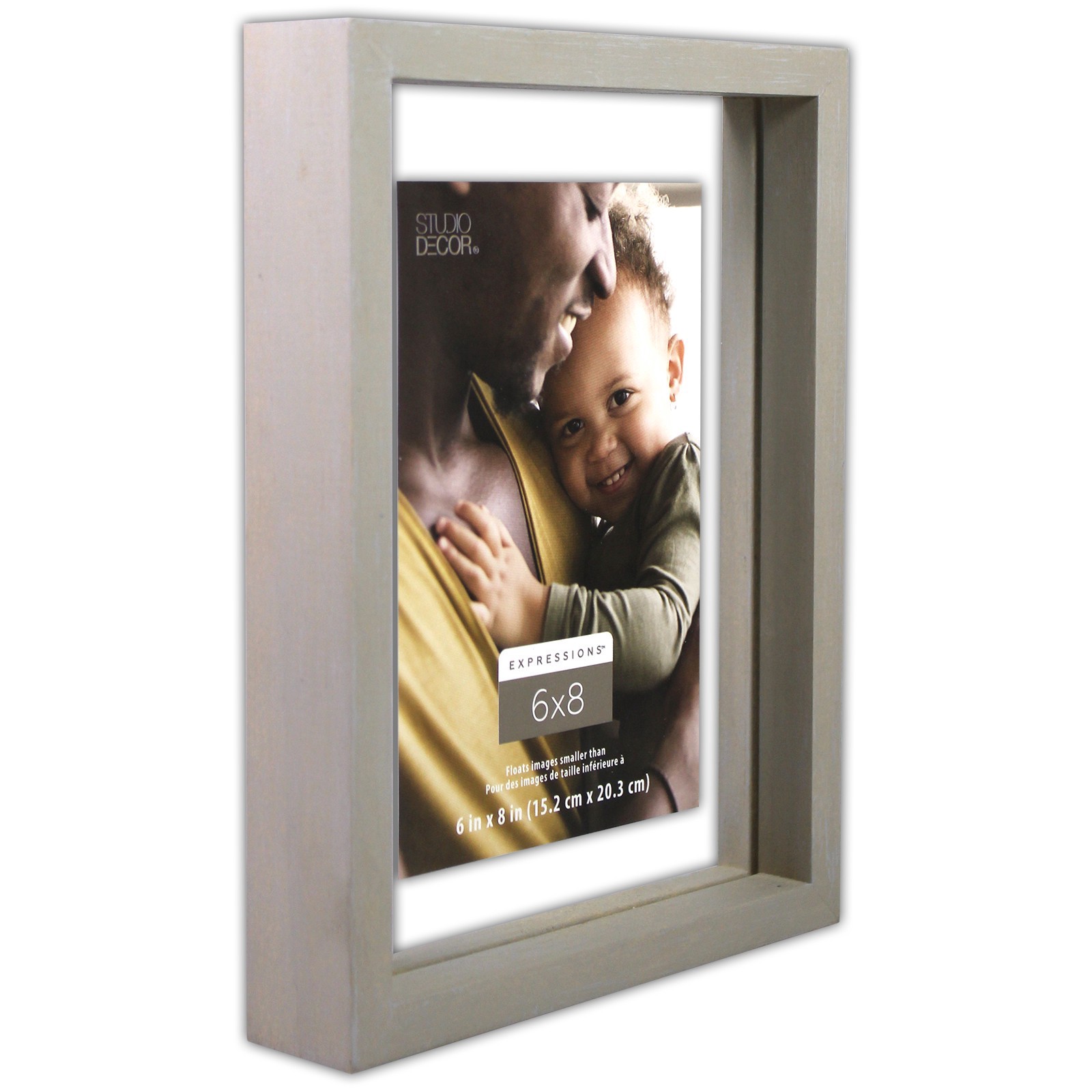 slide 4 of 4, Expressions Gray Deep Float Frame By Studio Decor, 4 in x 6 in