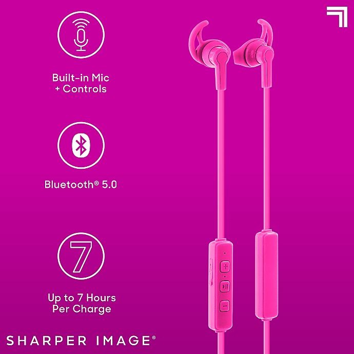 slide 3 of 10, Sharper Image The Sound Of Unity Wireless Earbuds - Neon Pink, 1 ct