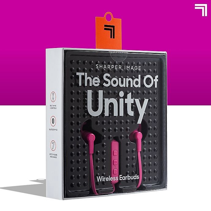 slide 8 of 10, Sharper Image The Sound Of Unity Wireless Earbuds - Neon Pink, 1 ct