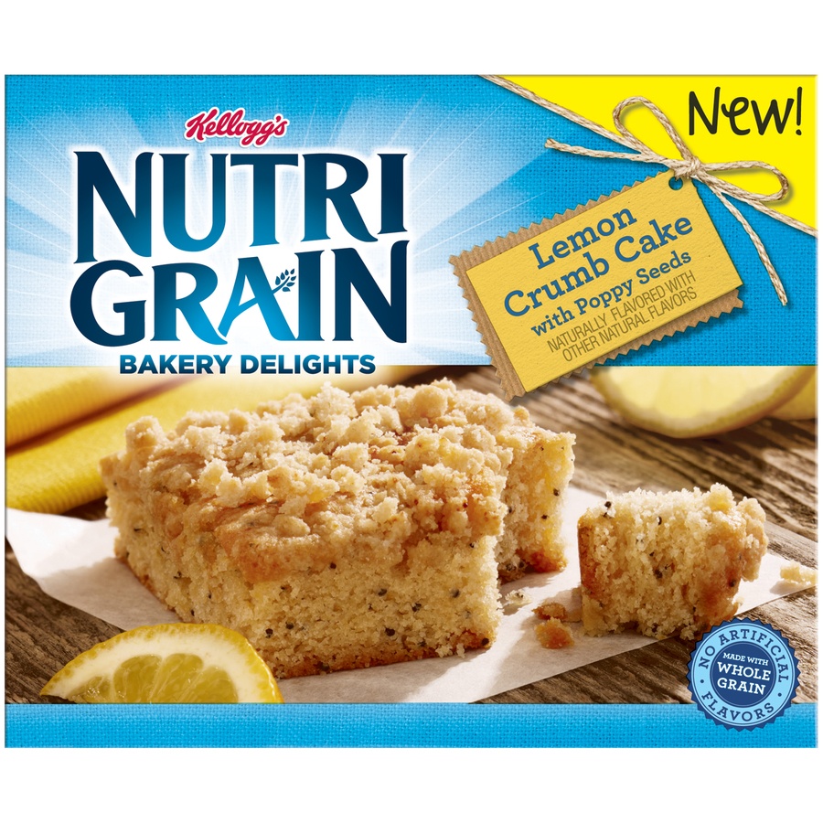slide 1 of 7, Kellogg's Nutri Grain Lemon Crumb Cake With Poppy Seeds, 7 oz