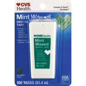 slide 1 of 1, CVS Health Mint Waxed Dental Tape, 100 Yards, 1 ct