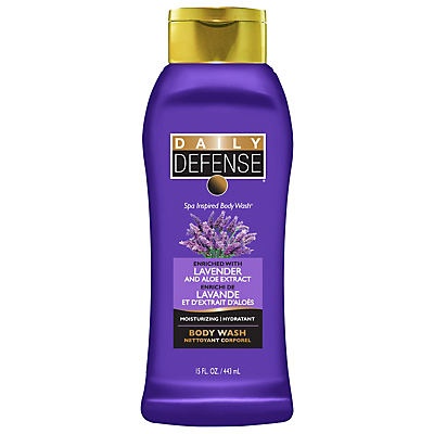 slide 1 of 1, Daily Defense Lavender & Aloe Body Wash Shower Gel, 15 oz