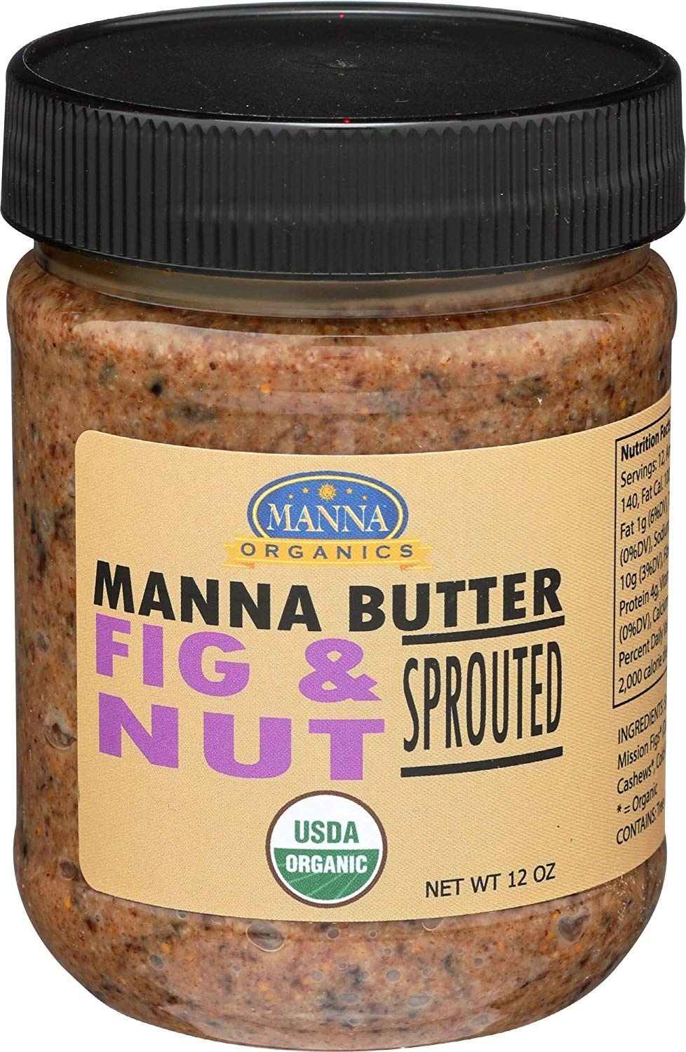 slide 1 of 1, Manna Organics Fig & Nut Butter, 12 oz