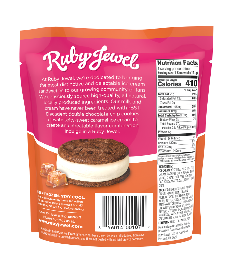 slide 2 of 2, Ruby Jewel Ice Cream Cookies Chocolate Salted Caramel, 5.25 oz