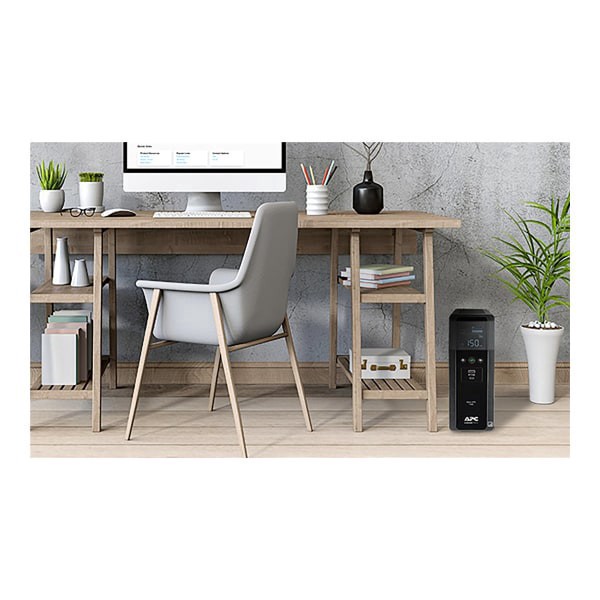 slide 3 of 8, APC Back-Ups Pro 10-Outlet Tower Uninterruptible Power Supply, 1,500Va/900 Watts, Bn1500M2, 1 ct