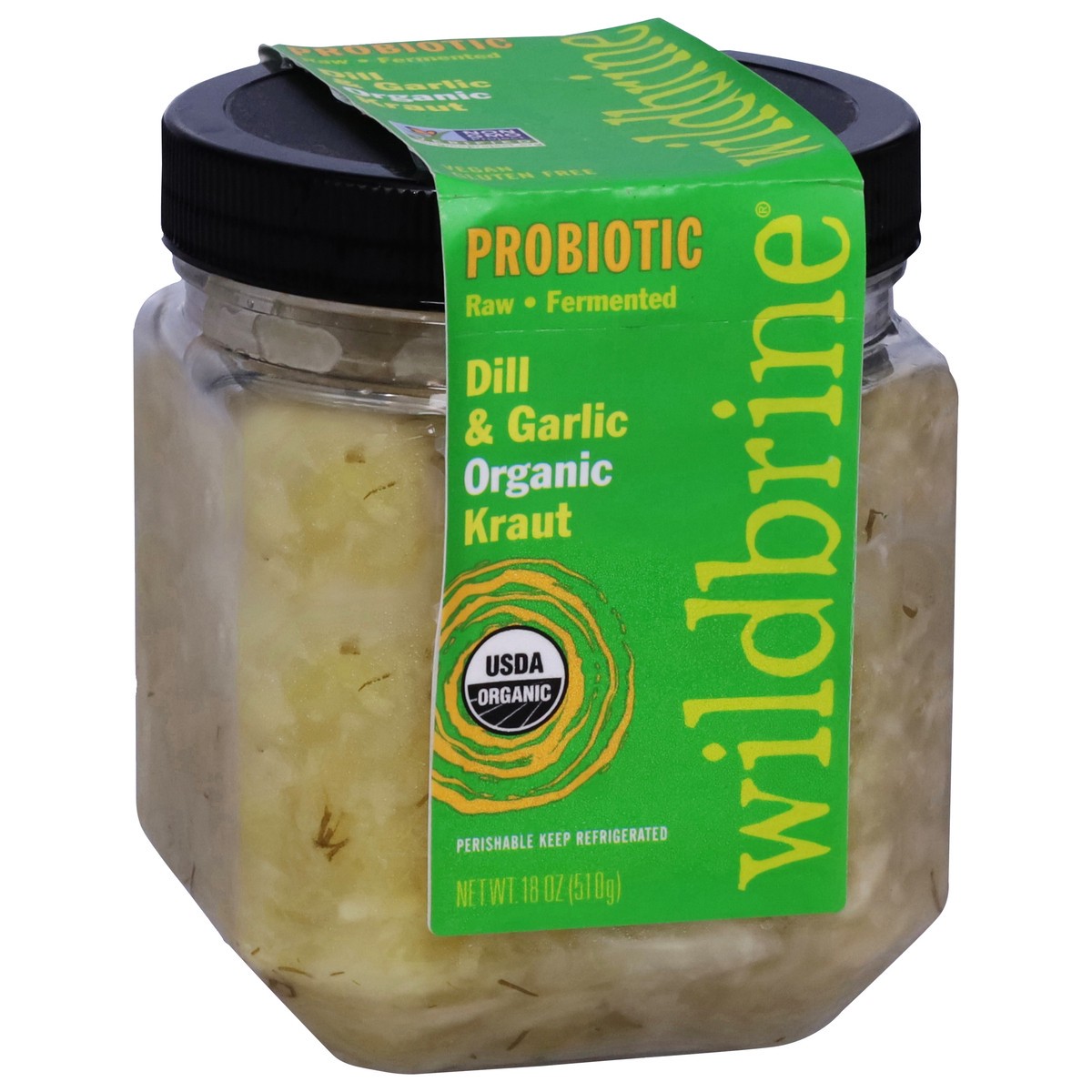 slide 9 of 9, Wildbrine Probiotic Organic Dill & Garlic Kraut 18 oz, 18 oz