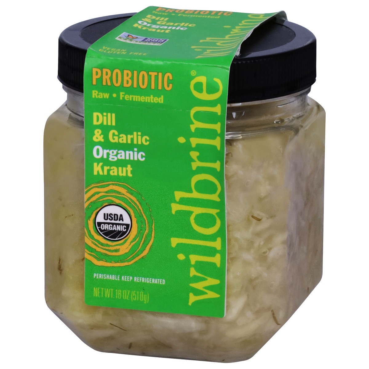 slide 5 of 9, Wildbrine Probiotic Organic Dill & Garlic Kraut 18 oz, 18 oz