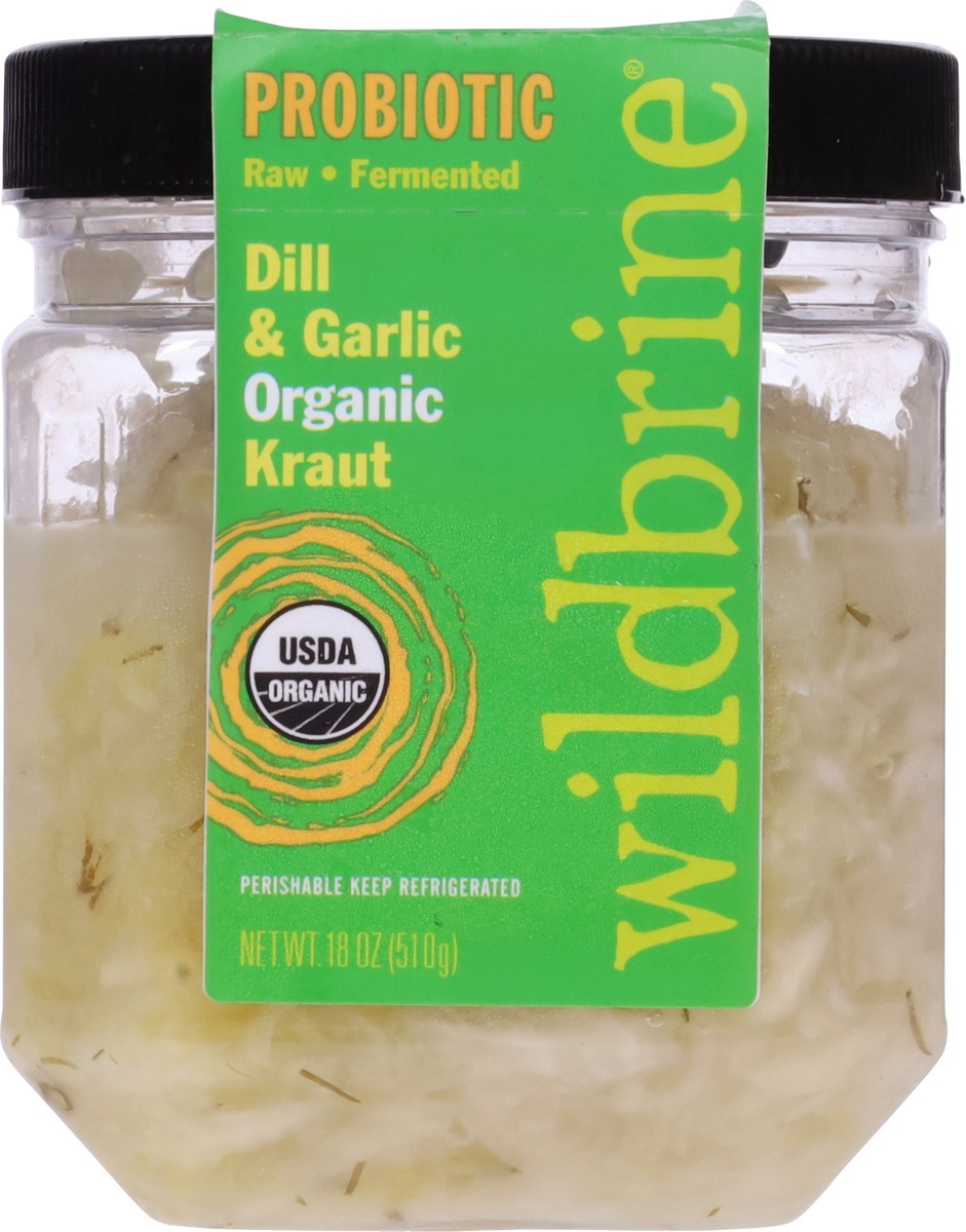 slide 8 of 9, Wildbrine Probiotic Organic Dill & Garlic Kraut 18 oz, 18 oz