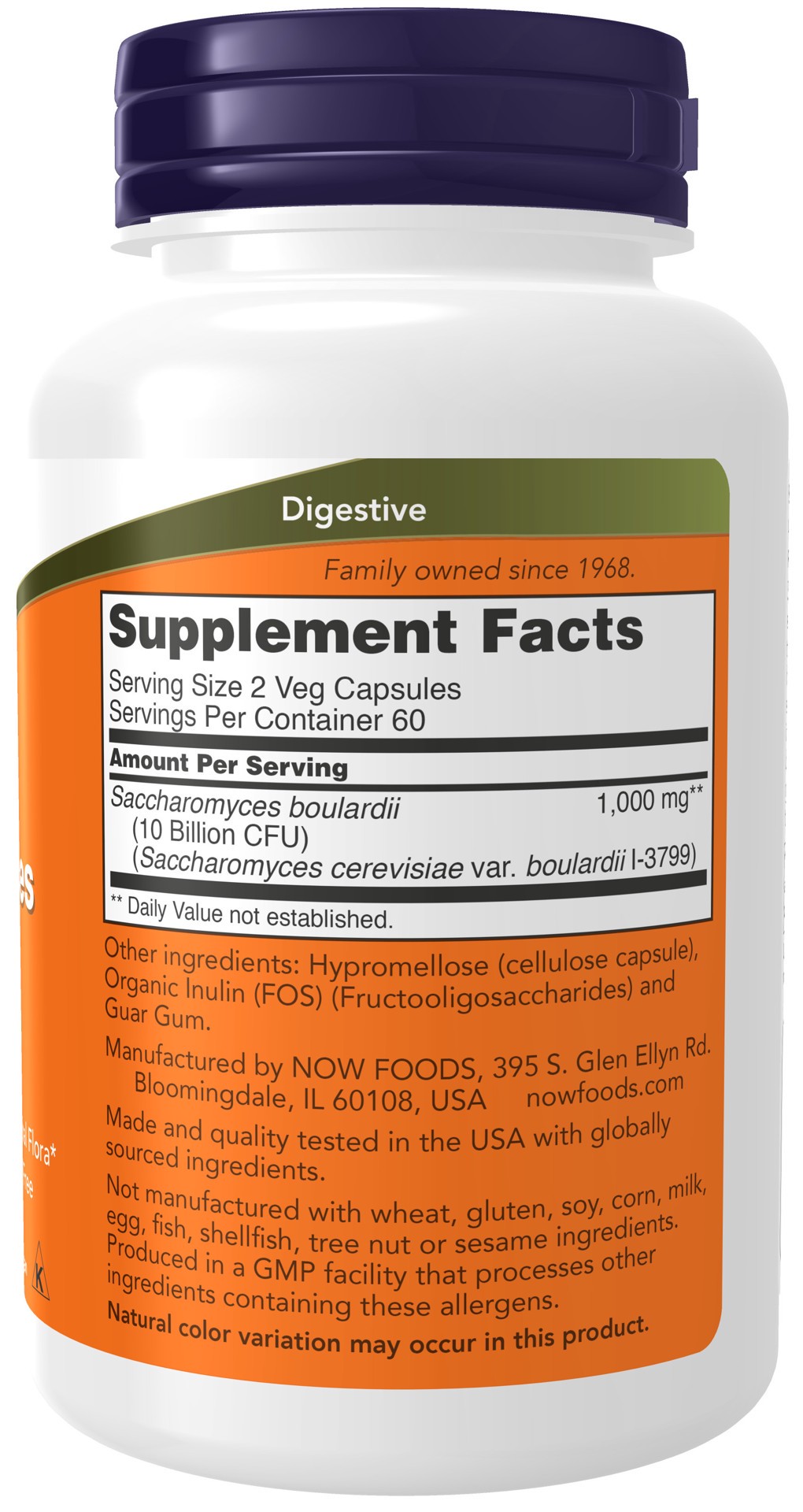 slide 4 of 4, NOW Saccharomyces Boulardii - 120 Veg Capsules, 1 ct