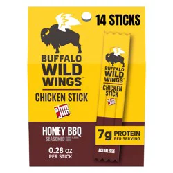 Slim Jim Buffalo Wild Wings, Honey Bbq Seasoned Chicken Sticks, Meat Snacks, 0.28 Oz. 14ct