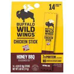 Slim Jim Buffalo Wild Wings, Honey Bbq Seasoned Chicken Sticks, Meat Snacks, 0.28 Oz. 14ct