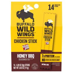 Slim Jim Buffalo Wild Wings, Honey Bbq Seasoned Chicken Sticks, Meat Snacks, 0.28 Oz. 14ct