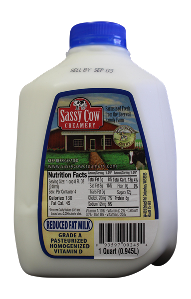 slide 1 of 1, Sassy Cow Creamery Reduced Fat Milk, 1 qt