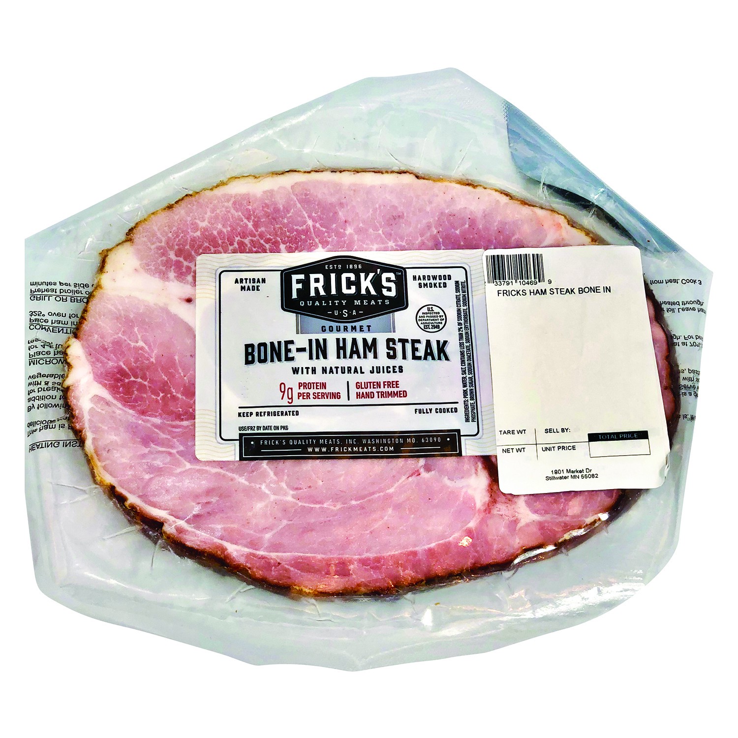 slide 1 of 1, Fricks Bone-In Ham Steak, per lb