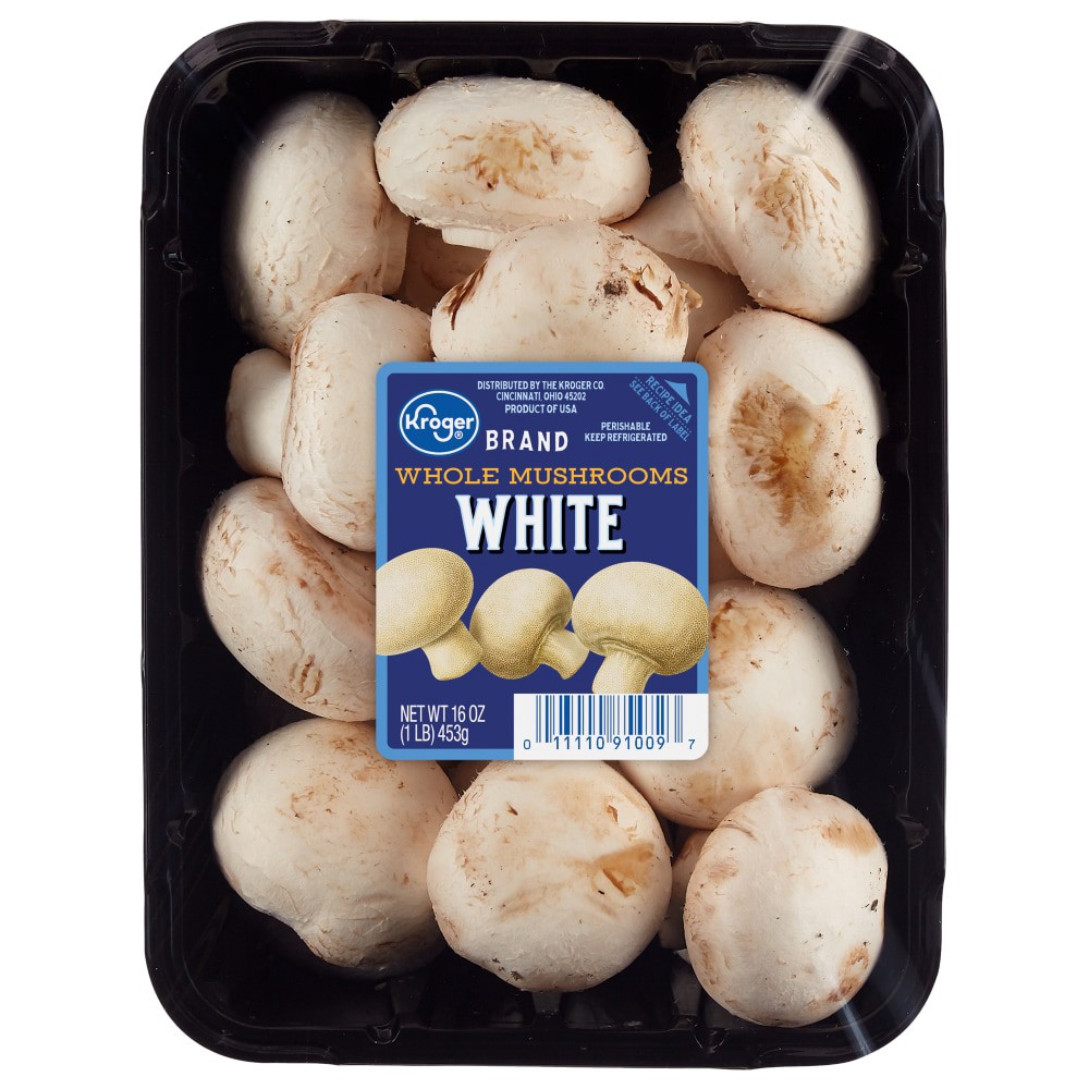 slide 1 of 2, Harris Teeter White Mushrooms, Whole, 16 oz