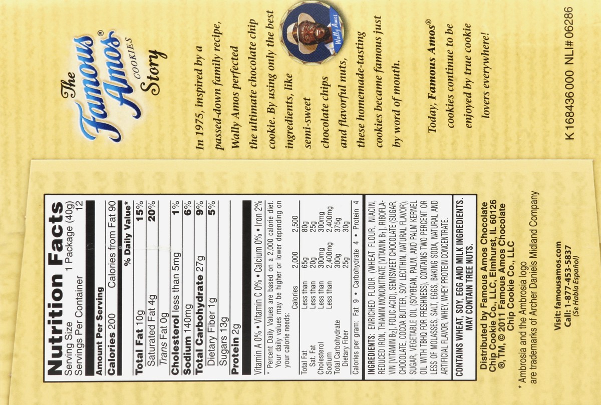 slide 4 of 6, Famous Amos Cookies 12 ea, 12 ct