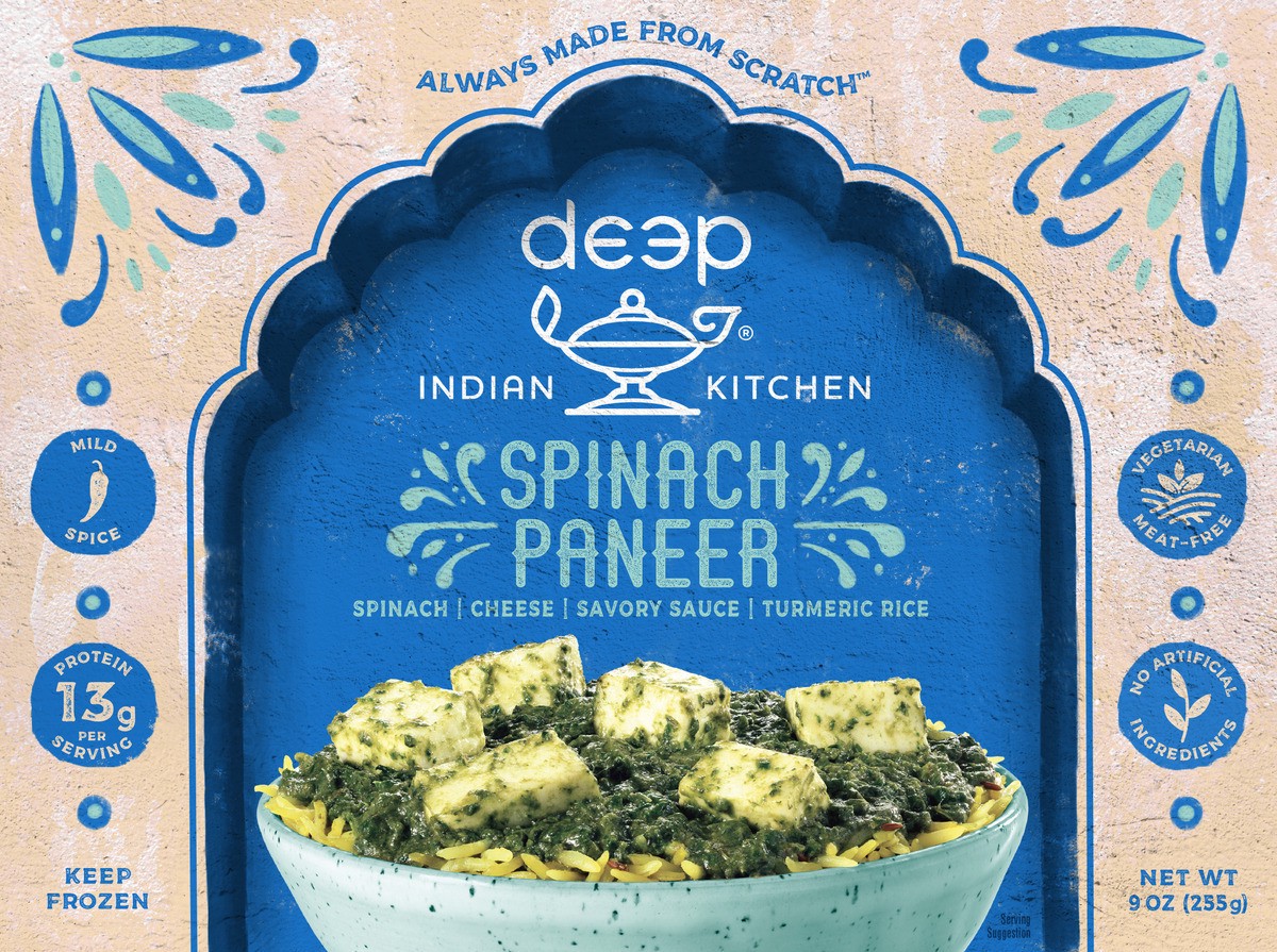 slide 2 of 7, Deep Indian Kitchen Spinach Paneer, 10 oz