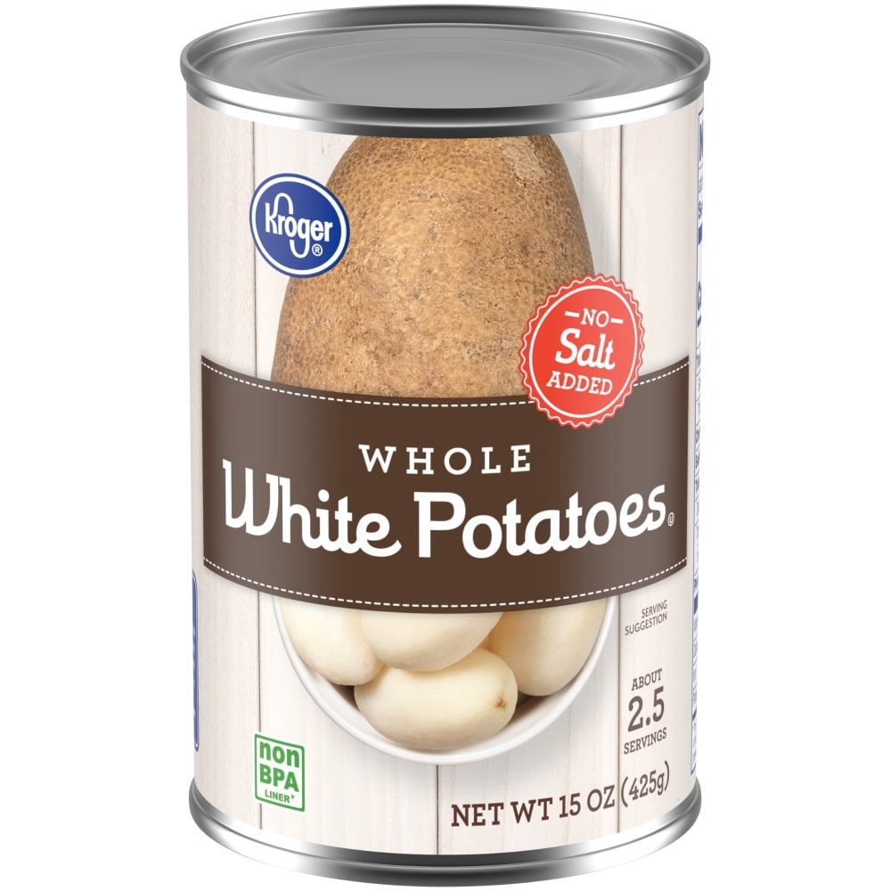 slide 1 of 1, Kroger Whole White Potatoes - No Salt Added, 15 oz