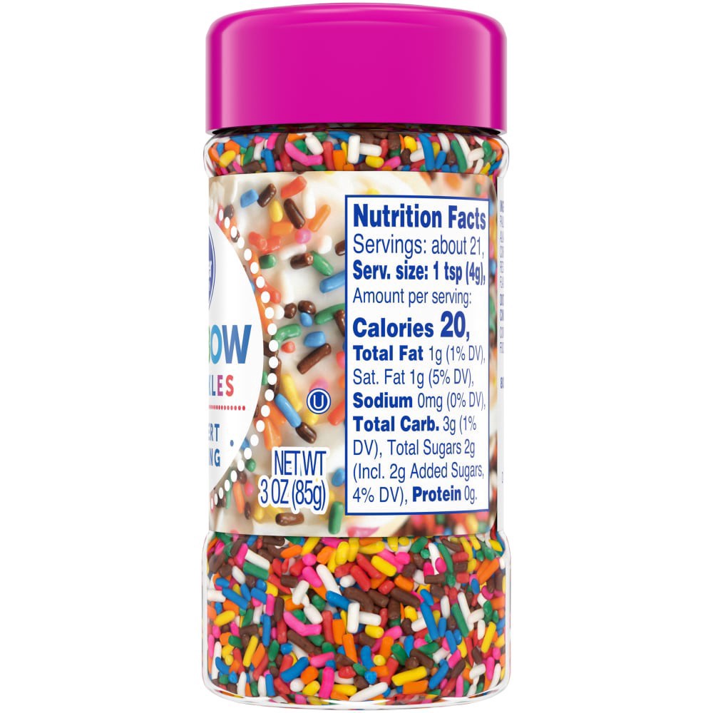 slide 3 of 5, Kroger Rainbow Sprinkles Dessert Topping, 3 oz