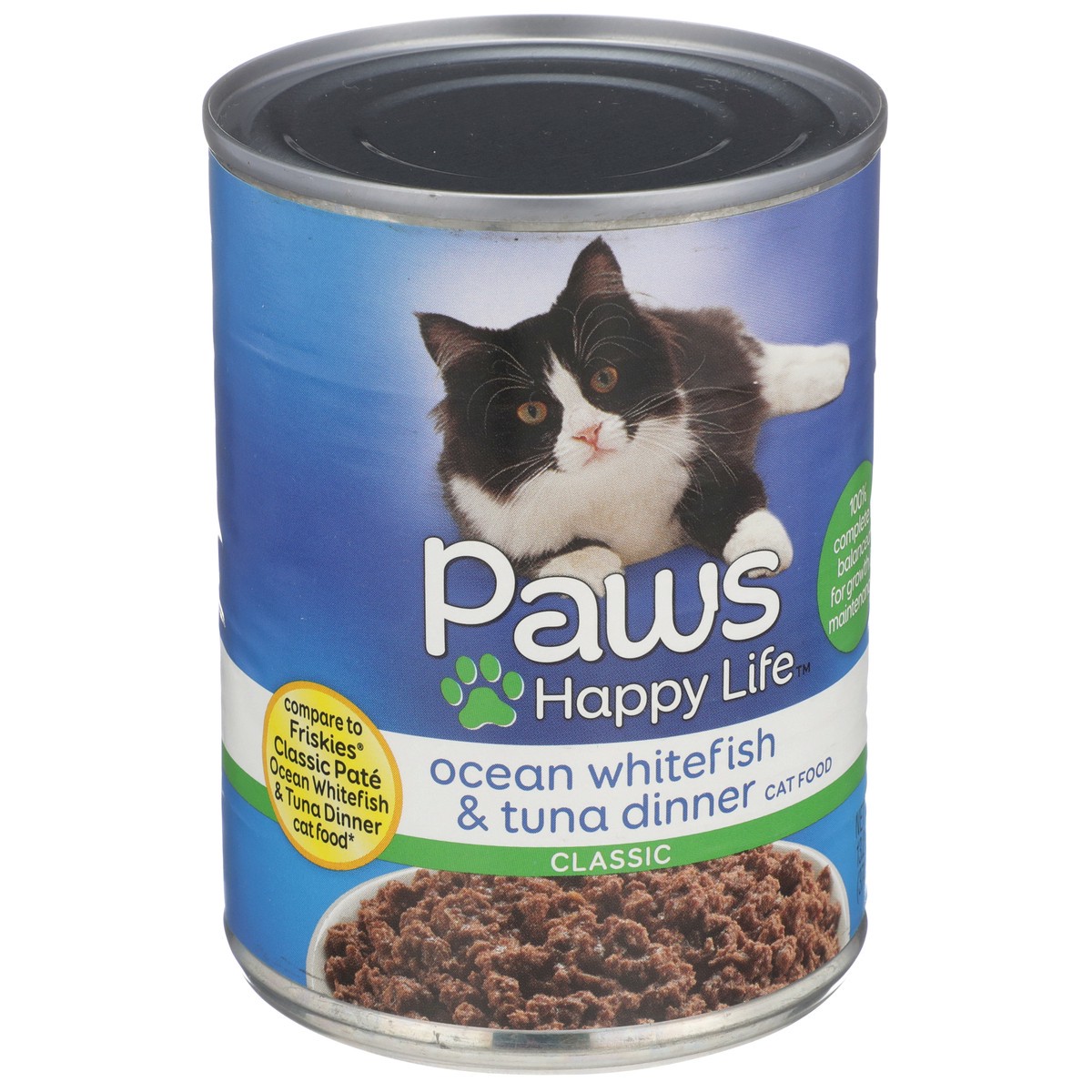 slide 2 of 8, Paws Happy Life Ocean Whitefish & Tuna Dinner Classic Cat Food, 13.2 oz