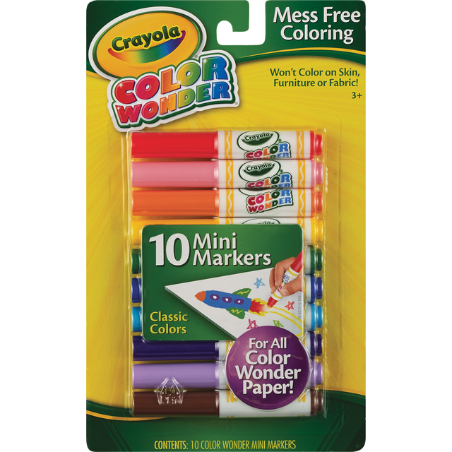 slide 1 of 1, Crayola Mini Color Wonder Markers in Classic Colors, 10 ct