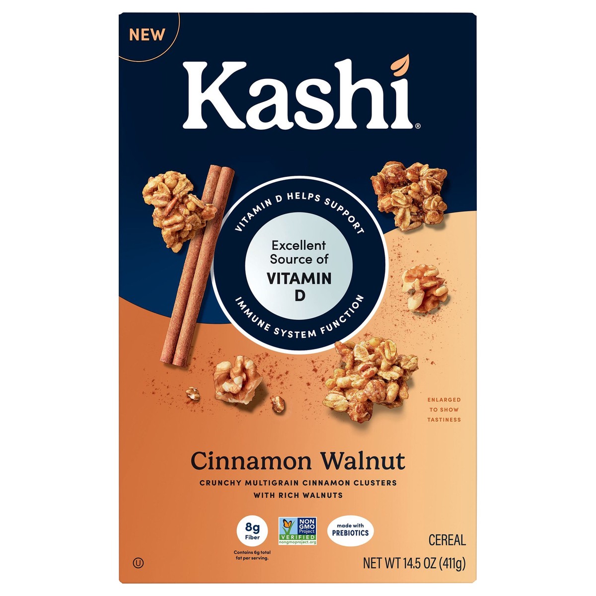 slide 1 of 5, Kashi Cold Breakfast Cereal, Excellent Source of Vitamin D, Fiber Cereal, Cinnamon Walnut, 14.5oz Box, 1 Box, 14.5 oz