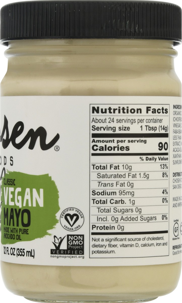 slide 9 of 13, Chosen Foods Vegan Avocado Oil Mayo, 12 oz