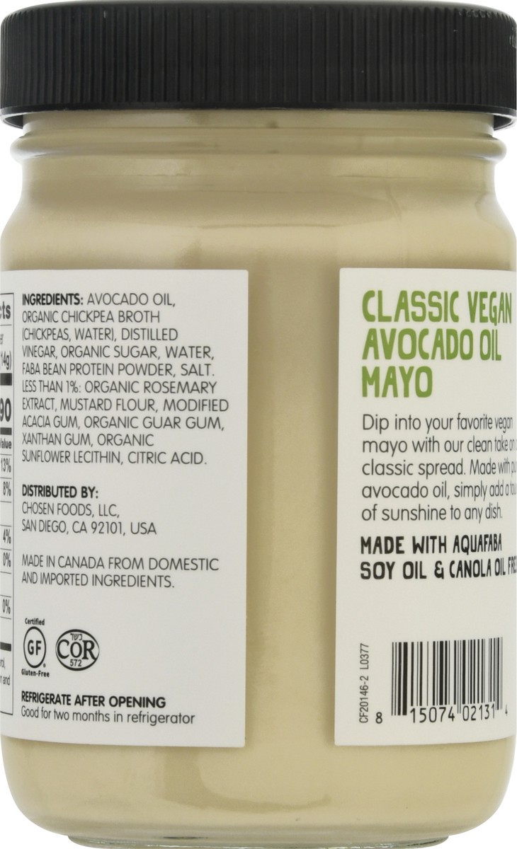 slide 11 of 13, Chosen Foods Vegan Avocado Oil Mayo, 12 oz