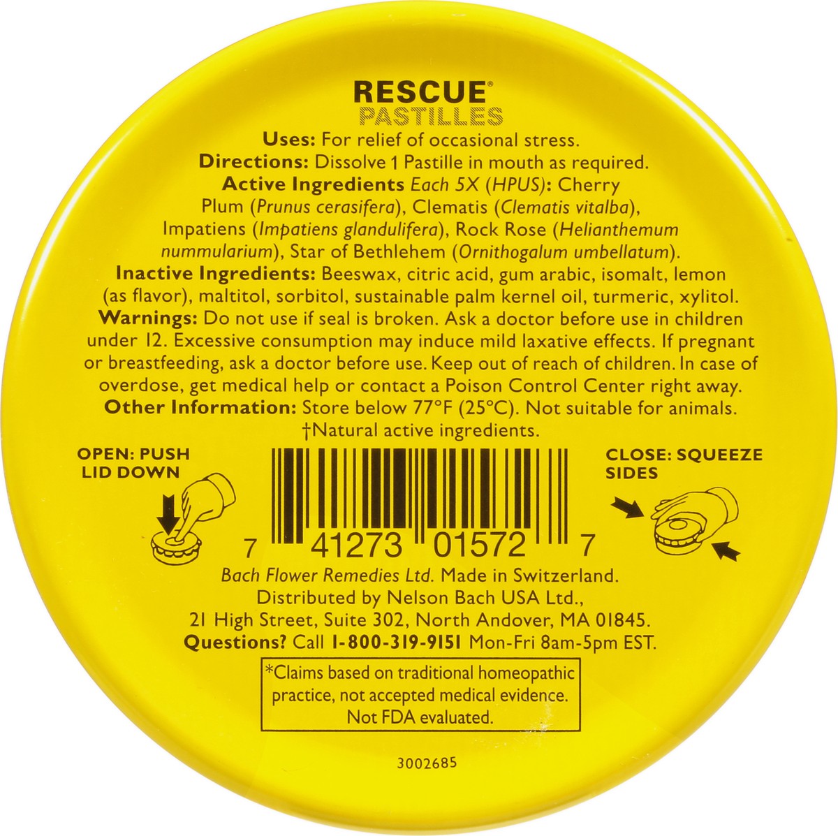 slide 4 of 11, Bach Original Flower Remedies Rescue Lemon Flavor Natural Stress Relief 35 Pastilles, 35 ct