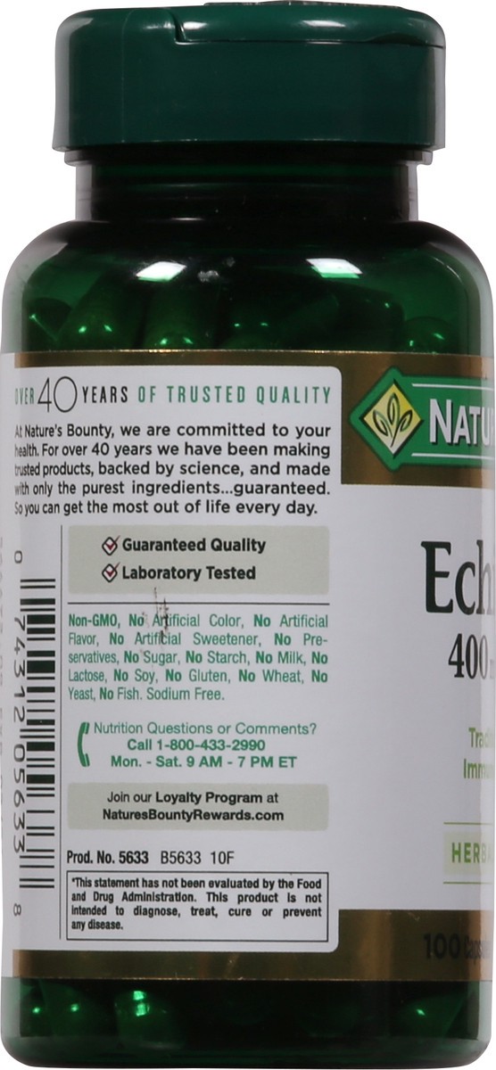 slide 7 of 9, Nature's Bounty 400 mg Echinacea 100 Capsules, 100 ct