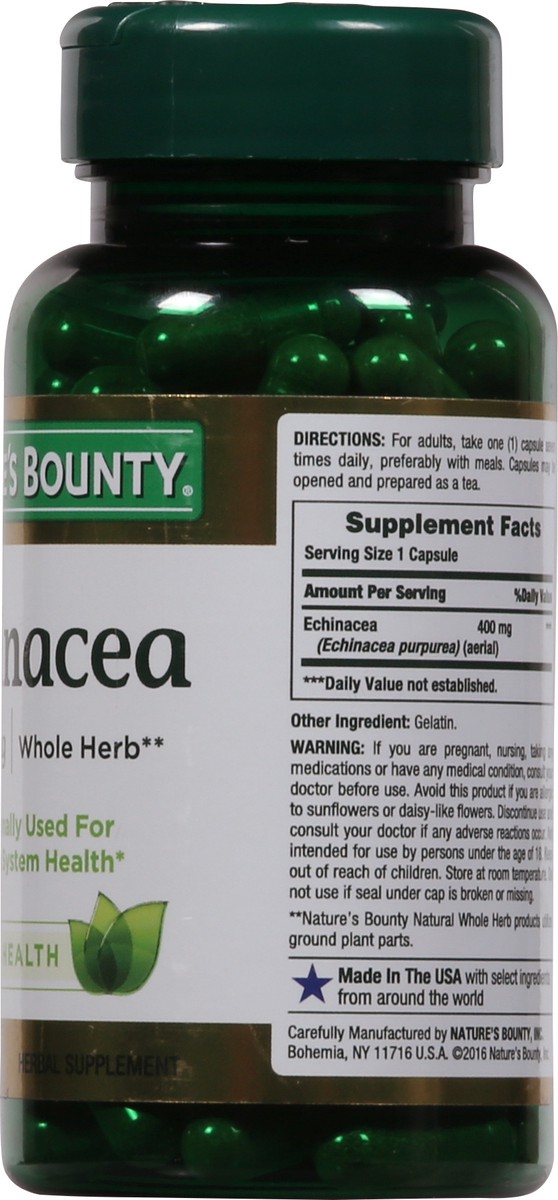 slide 8 of 9, Nature's Bounty 400 mg Echinacea 100 Capsules, 100 ct
