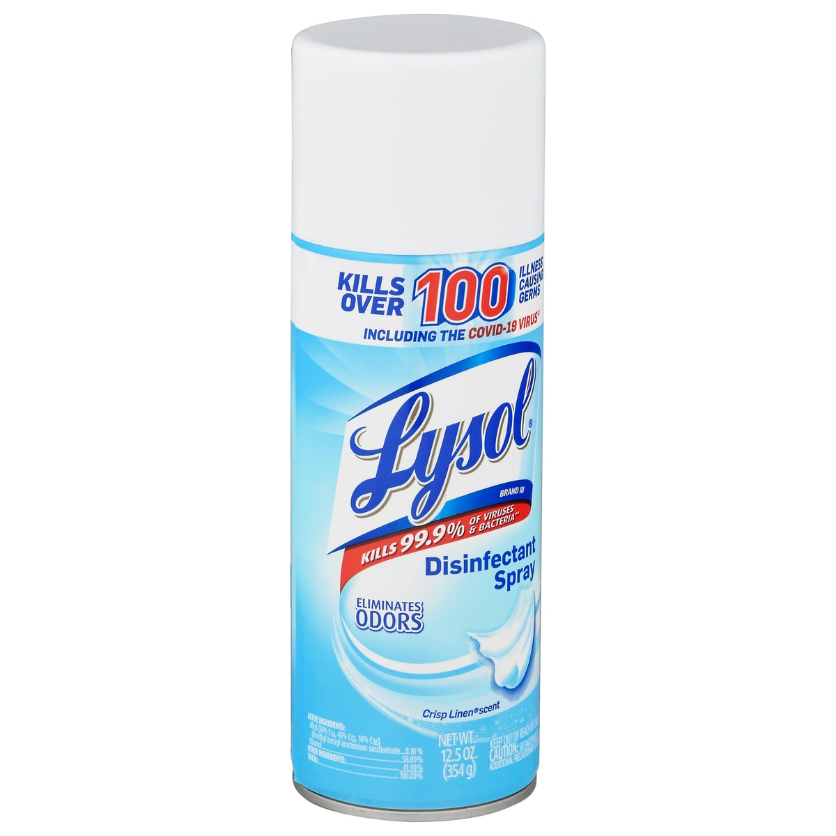 slide 2 of 10, Lysol Crisp Linen Disinfectant Spray, 12.5 oz